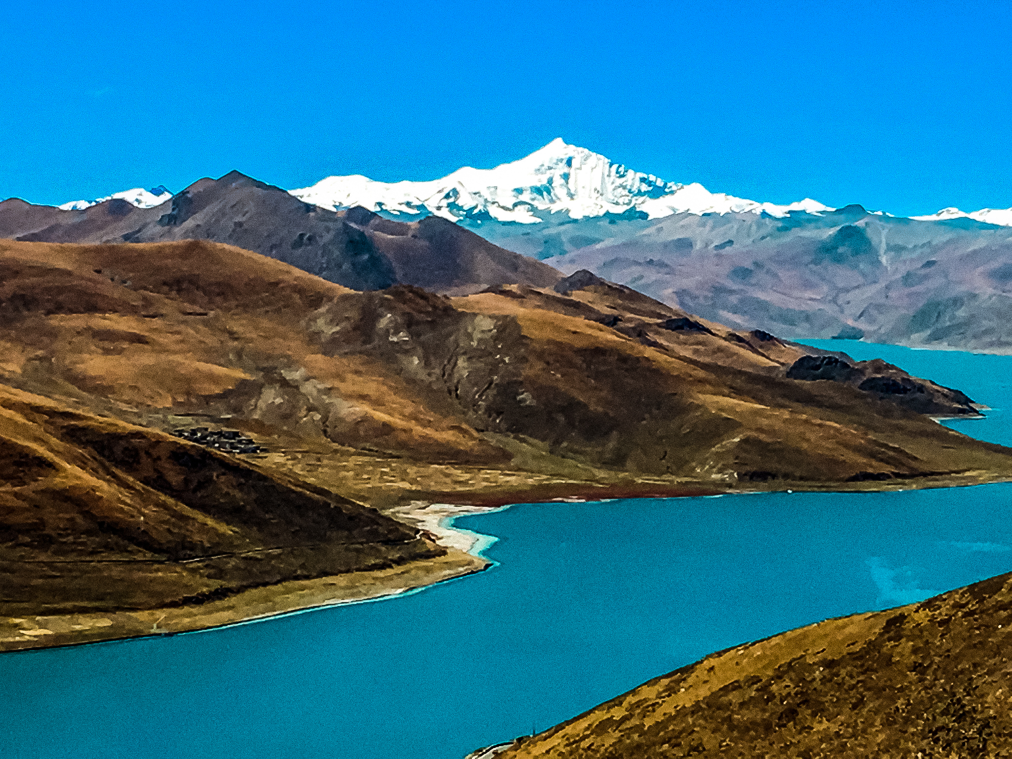 Tibetan Vista - Yamdrok Lake and Mount Nyenchen Tanghla