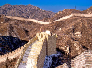 Great Wall Tower at Shuiguan After Light Snowfall