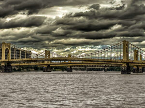Layers of Clouds and Bridges Over the Allegheny in Pittsburgh