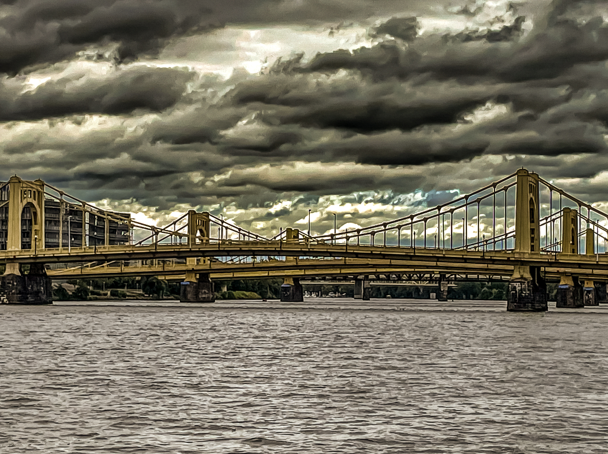Layers of Clouds and Bridges Over the Allegheny in Pittsburgh