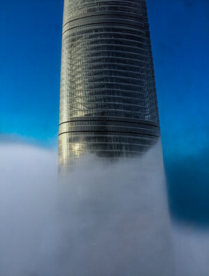 Shanghai Tower Above the Clouds and Under Construction